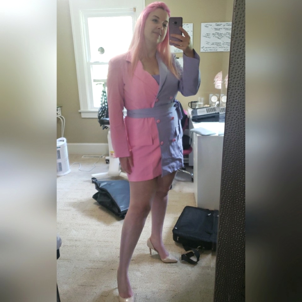 Blazer Dress Pink Purple